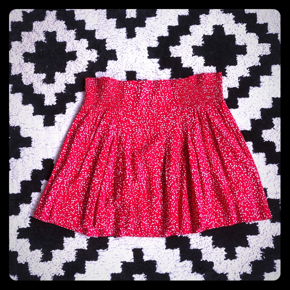 Red skirt with white polkadots